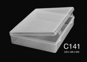 Caja Plástica C141 8X  sin Divisiones Transparente Opaca PP 23x18x5 cm