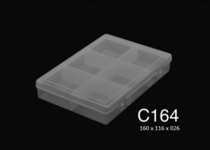 Caja Plástica C164 2FR 6 Divisiones Transparente Opaca PP 16x11,6x2,6 cm
