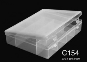 Caja Plástica C154 8X  12 Divisiones Transparente Opaca PP 23x18x5 cm