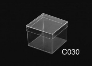 Caja Plástica C030 3G Transparente Cristal PS 7,5x7,5x5,5 cm