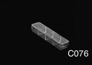 Caja Plástica C076 1L 4 Divisiones Transparente Cristal PS 10x2,3x1,8 cm