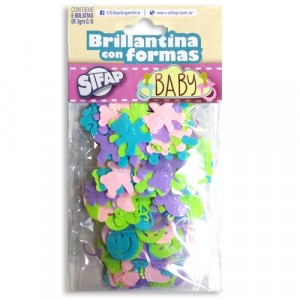 Brillantina Con Formas Baby Pack X 5 Sobres