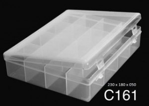 Caja Plástica C161 16 Divisiones Transparente Opaca PP 23x18x5 cm