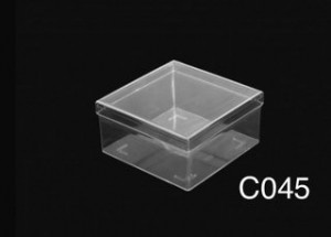 Caja Plástica C045 5G Transparente Cristal PS 10,5x10,5x5,3 cm