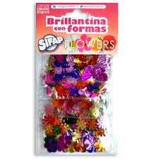 Brillantina C/Formas Flowers X 5