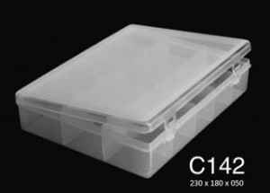 Caja Plástica C142 8X 4 Divisiones Transparente Opaca PP 23x18x5 cm