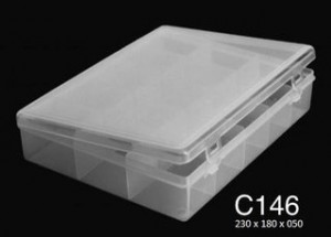Caja Plástica C146 15 Divisiones Móviles Transparente Opaca PP 23x18x5 cm